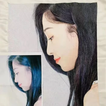 Personalização de pintura bordada para retratos de figuras